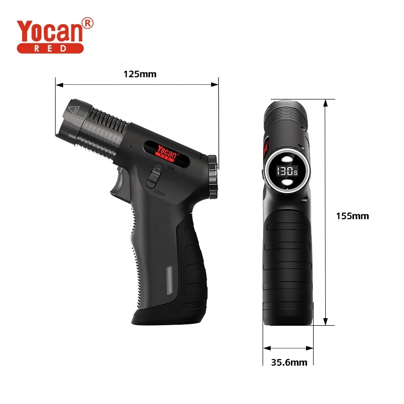 Portable TEMPORAL heating jet flame welding piezo ignition windproof gas blow butane torch lighter