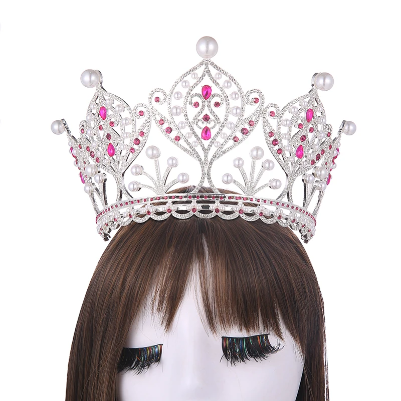 DAIMING HG03213 New cheap Crown Awards Tall Beauty Tiara Rhinestone Crystal flower crown