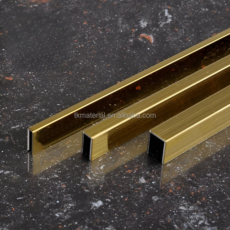 Guangzhou TK Decoration Profile Polished Chrome Floor Stainless Steel Ceramic Tile Trim for Furniture Floor Wall Carpet
