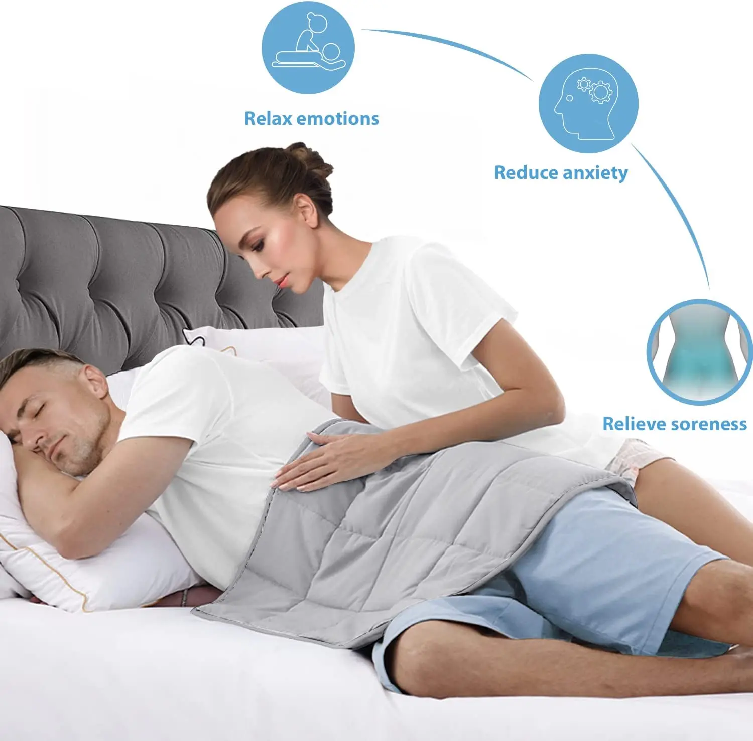 Home textile china Soft Cooling Small Heavy Throw Blanket with Glass Beads Weighted Lap Pad for Kids Adult Pet