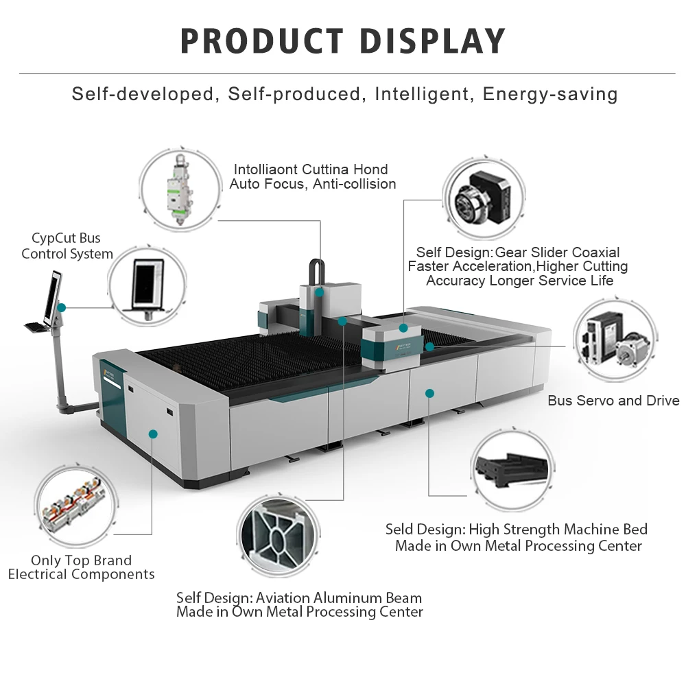Rayther 3015  Laser Cutter 2024 Best Seller 1500W 3000W 6000W Fully Automatic Fiber Laser Cutting Machine for Stainless Steel