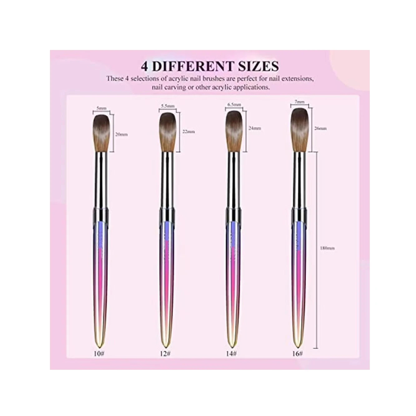 2022 Professional Transparent Phototherapy Kolinsky Uv Gel Nail Brush