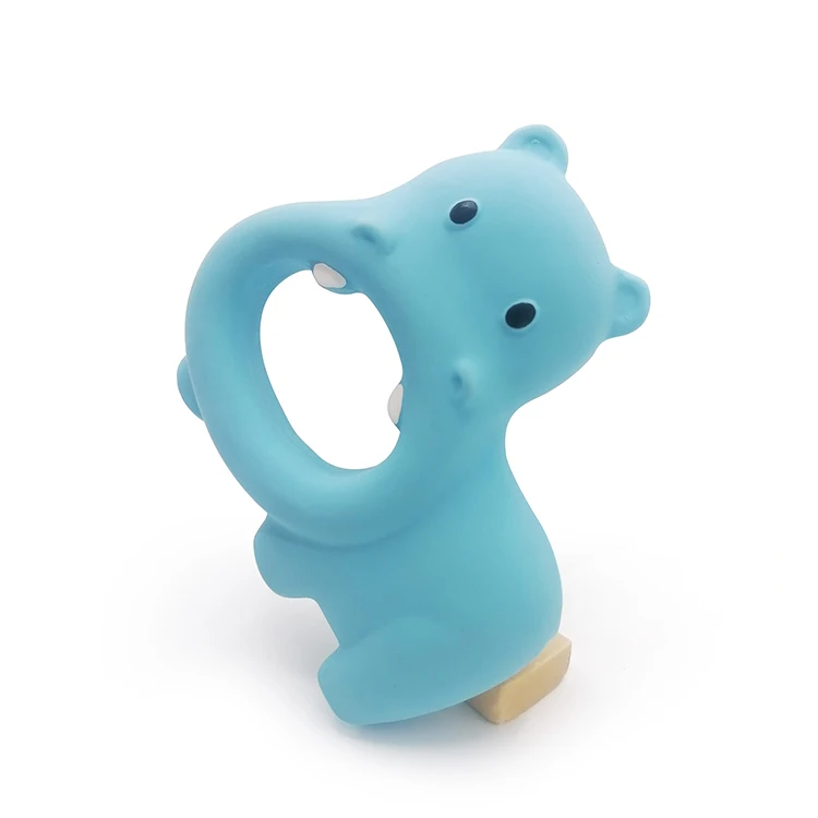 Natural Rubber Fog Blue Hippo Degradable Children Latex Toys