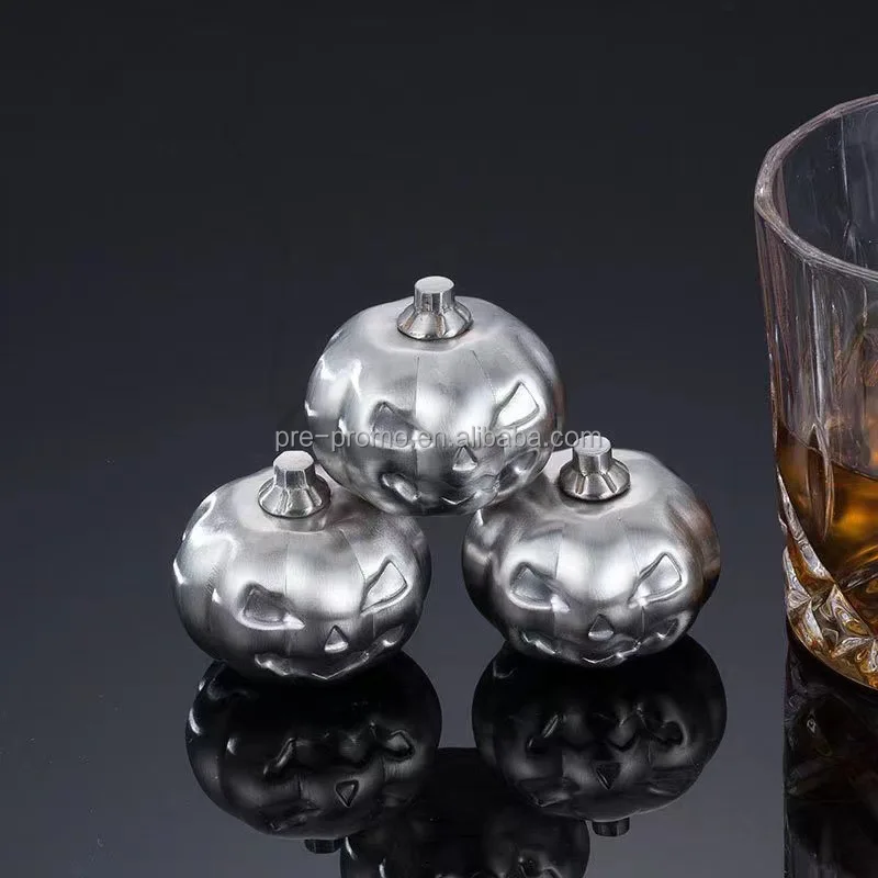 Custom wholesale personalized stainless steel pumpkin ice cube for wine