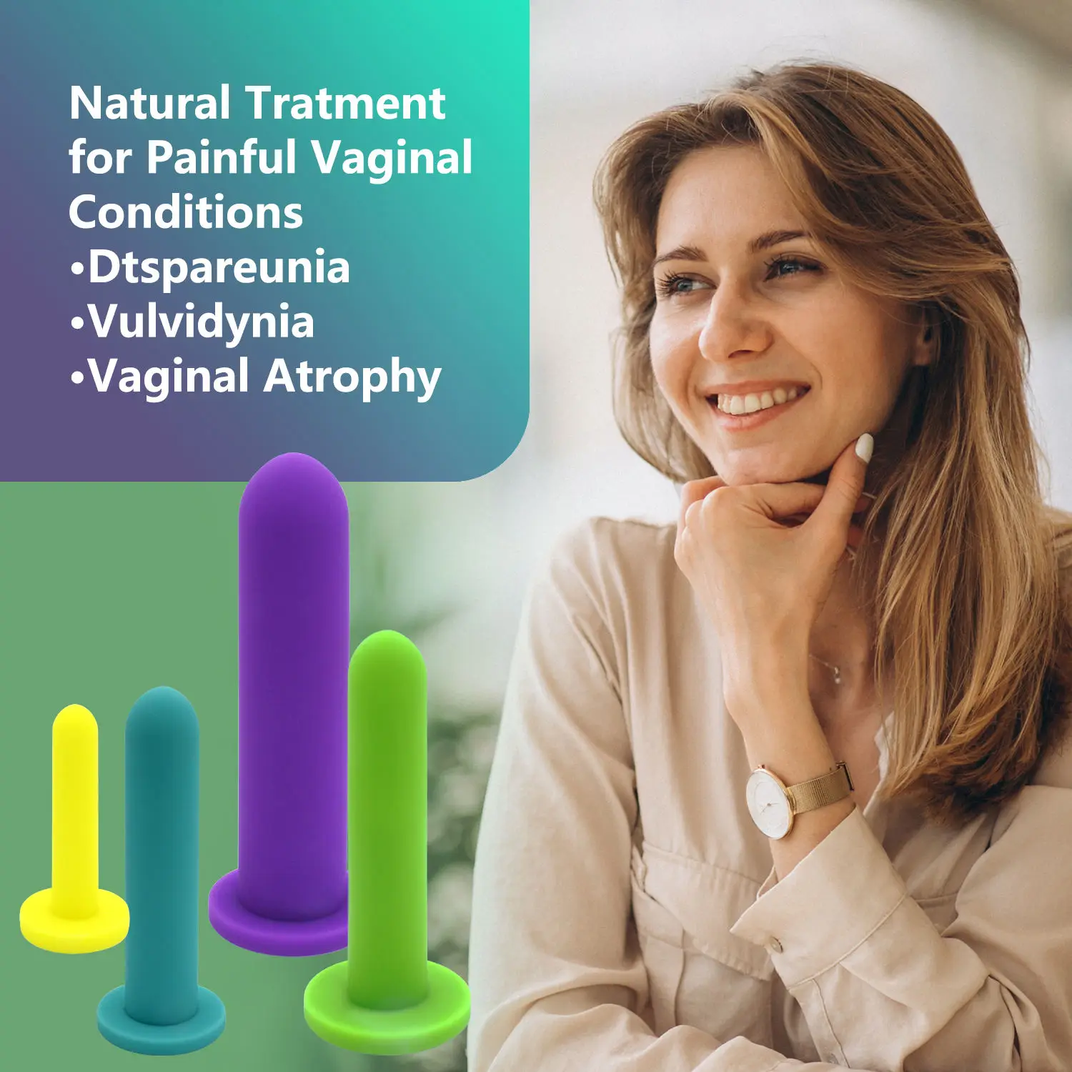 Professional Pelvic Floor Muscle Exerciser Silicone Dilators for Women & Men Medical Device for Pelvic Pain Relief in Sizes 1-8