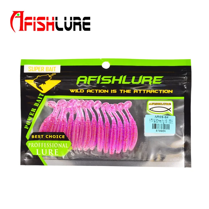 Small T Tail Soft Lure 50mm 1g 15pcs Soft Fishing Lure Soft bait Worm Grubs T Tail Wobblers