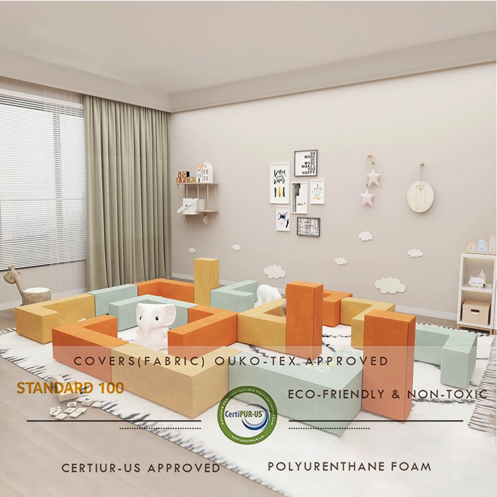 Funny Parent-child Sofa Playroom Modern Kids Play Couch Modular Safety Sectional Couch