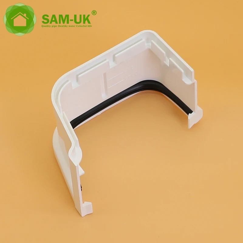 Supply design wholesales customizable size eave water drainage plastic white pvc rain chain gutter bracket