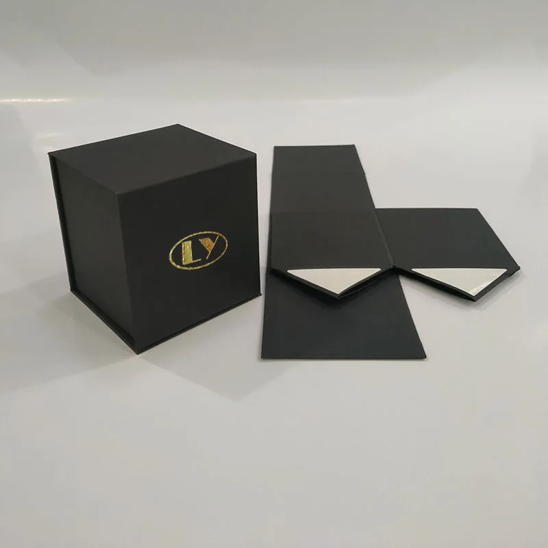 Custom Foldable Rigid Paper Candle Soap Jar Holder Folding Kraft Gift Box Flat Packing Packaging Luxury Candle Box