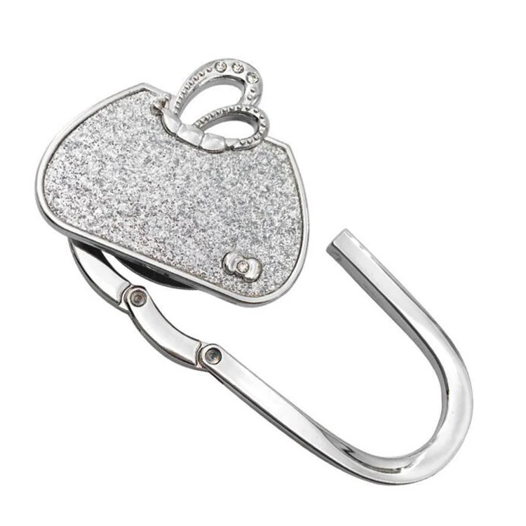 Fashion zinc alloy handbag hanger folding bag purse table hook