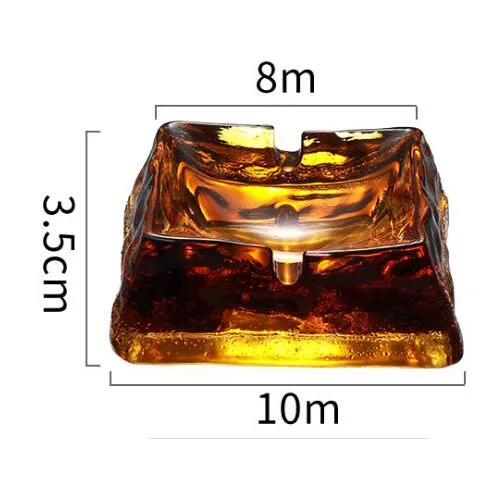 square colourful glass butt ashtray SW200479