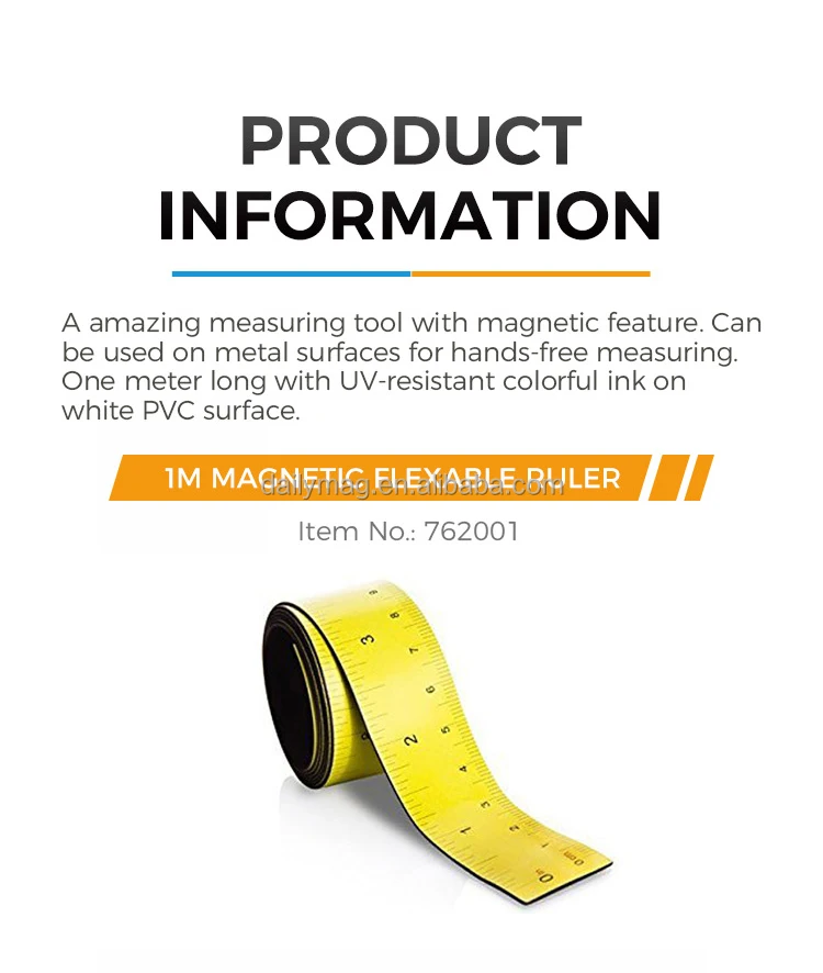 Rolling 1M-36Inch Scale Ruler Graduation Magnetic Ruler For Workshop