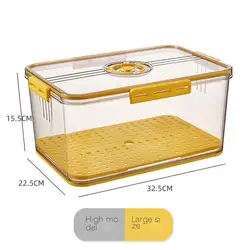 Quality Yellow plastic transparent egg holder storage egg kitchen storage box for refrigerator rolling egg storage container