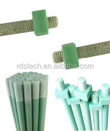 Insulating Epoxy Fiberglass Reinforced Plastic FRP FR4 FR5 G11 G10 Threaded Rod Screw Bolt and Nut