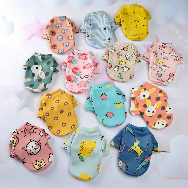 Cute Pet Clothes Cartoon Pet Clothing Summer Shirt Casual Vests Cat T-shirt Puppy Dogs Clothes for Small Pets