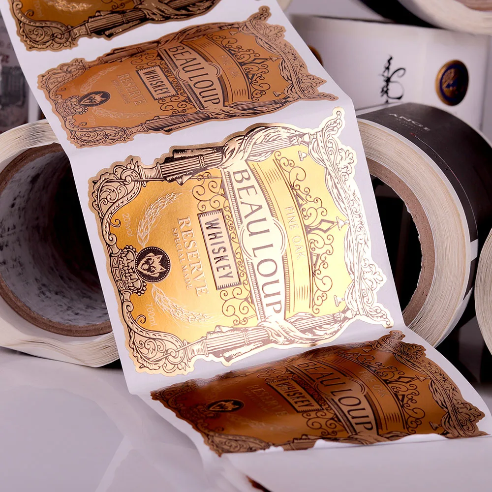 Hot Sales Wine Bottle Metal Label Aluminum Stickers Custom Luxurious Metal Label Sticker Manufacturer