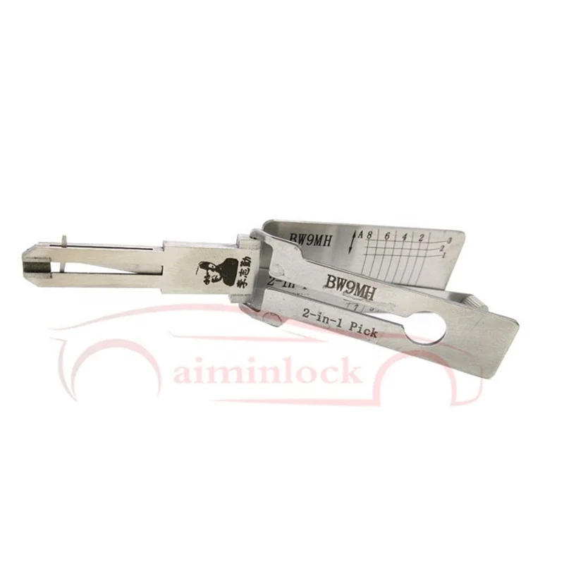 Hot sale Locksmith tool lockpick BW9MH motorcycle lock tooth number reader Lishi 2-in-1 pick