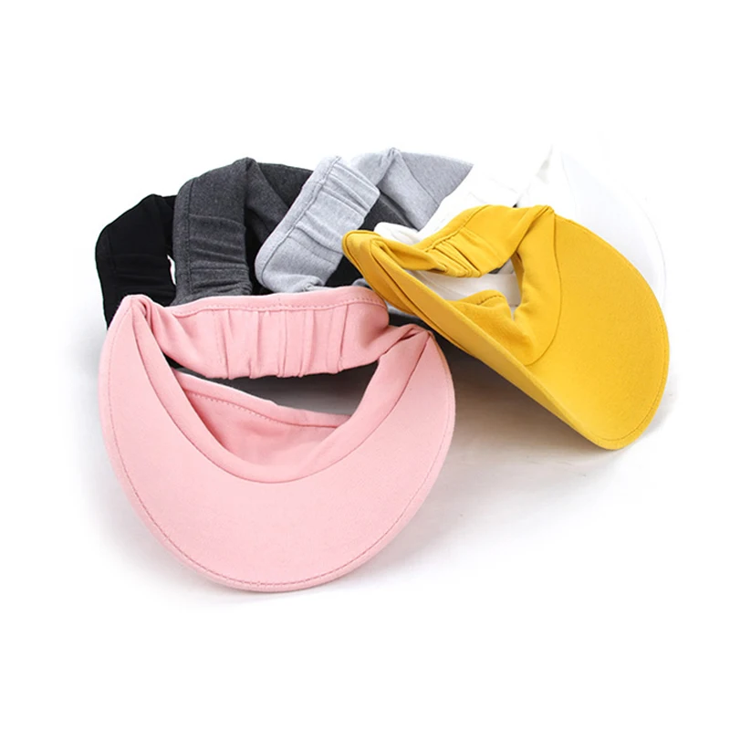 Manufacturer running beach men women elastic sunscreen custom logo sun visor hat empty top golf