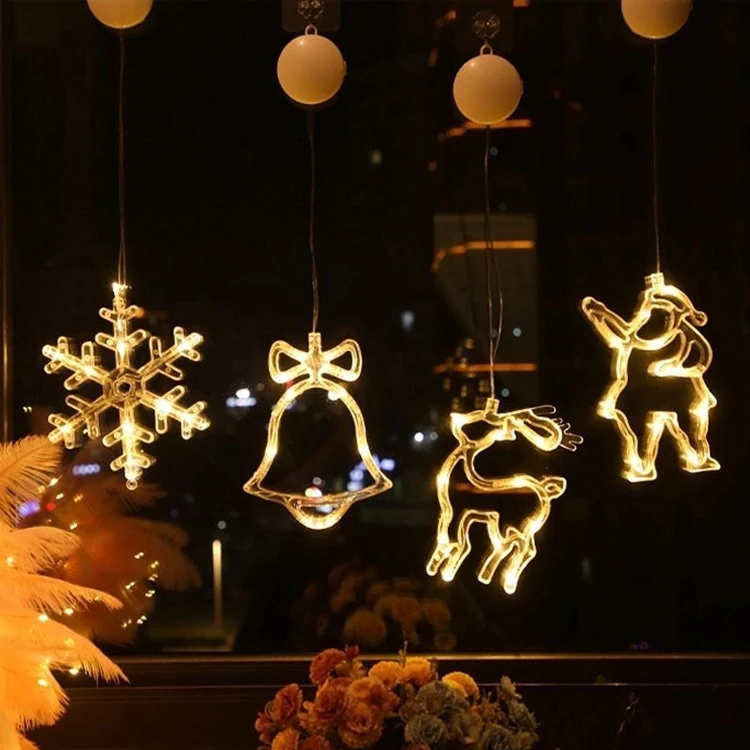 led suction cup lights Christmas decorative lights Festive atmosphere window decoration hanging lights