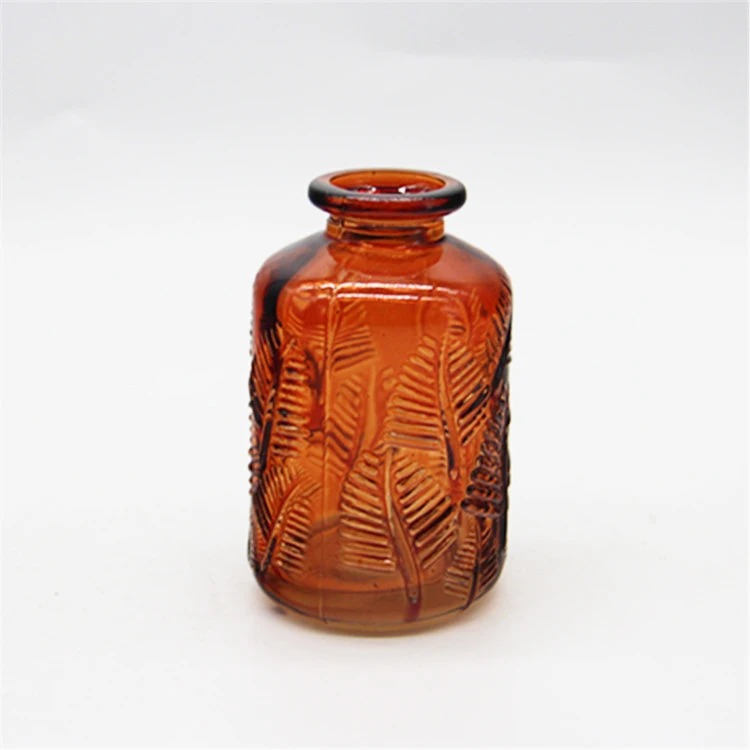 Hot selling amber glass vase  for home decoration antique vase