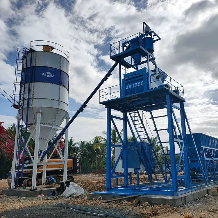 Portable 50 m3/h Concrete Mixer Plant Mobile Concrete Batch Plant