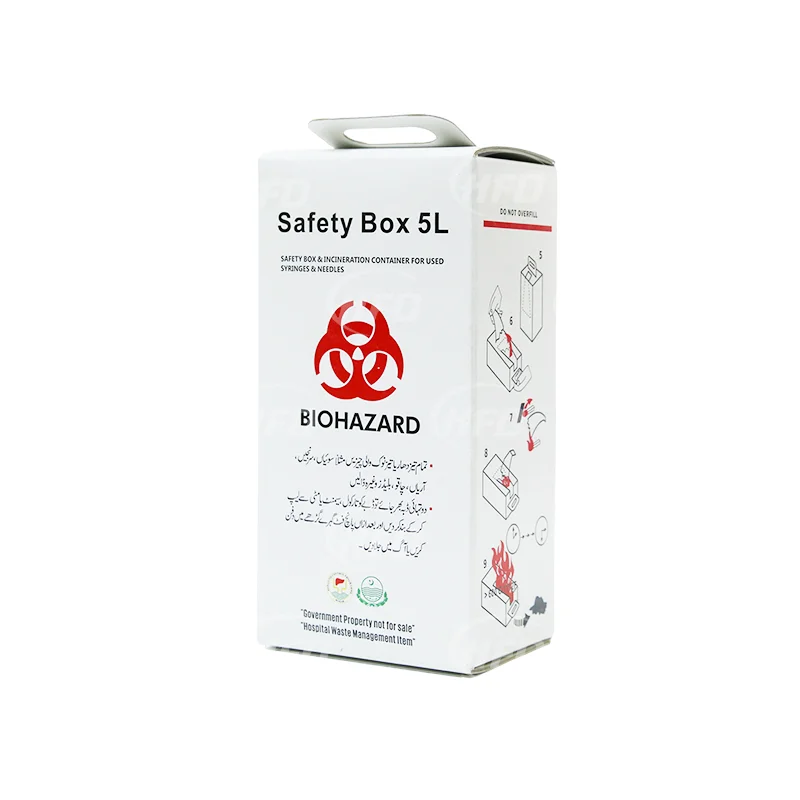 Best selling factory wholesale WHO certificate 5 liter sharps disposal container biohazard safety box