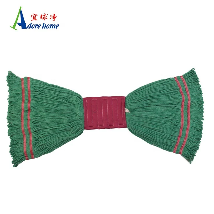 Сменная сверхмощная зеленая хлопчатобумажная Насадка для швабры коммерческого класса влажной и промышленной уборки сменная