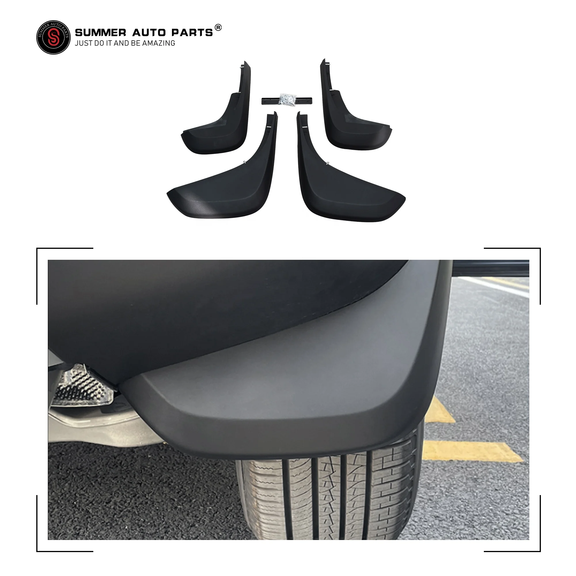 Front Rear Car Fender Flares Mud Flap Wide Type Accessories 4 Pcs Mud Flaps For Land Rover New Defender 90 110 L663