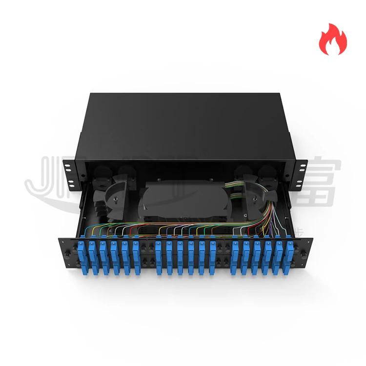 Cheap Price 19 inch Rack Mounted Sliding Drawer 2U 144 Fibers Drawing Type Optic Fiber Patch Panel