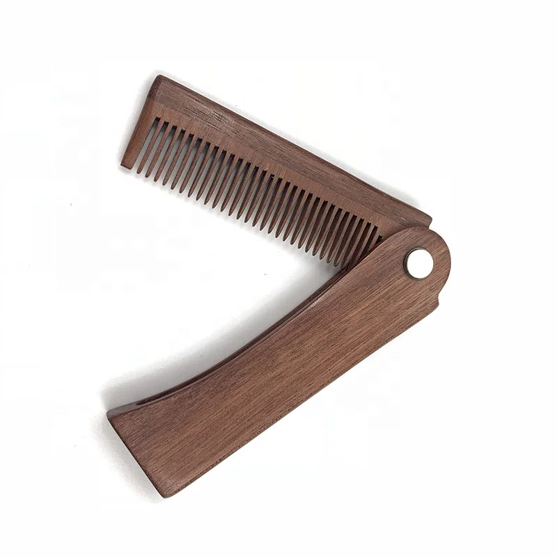 Switch Beard Comb Manufacturer Mini Foldable Beard Comb Premium Wooden Beard Comb for Men
