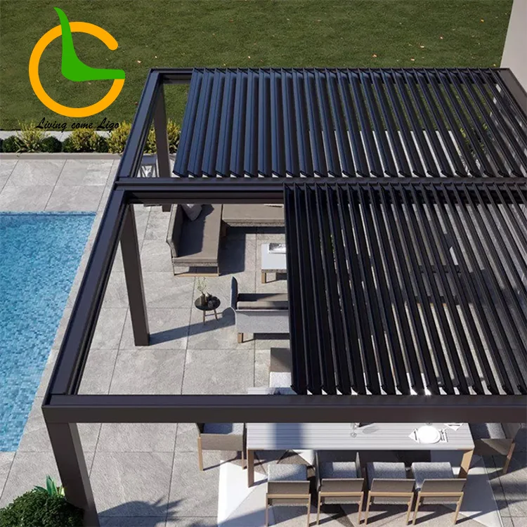 Modern Landscaping Outdoor Structure Designs Sheet Panel Steel Pergola Garden Pergola Trellis Other Outdoor Furniture
