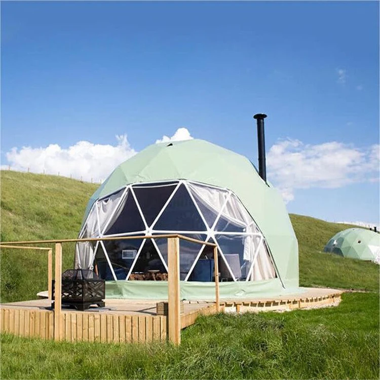 Various sizes of semi-circular outdoor camping and vacation tents wind proof warm insulation with bathroom hotel tent