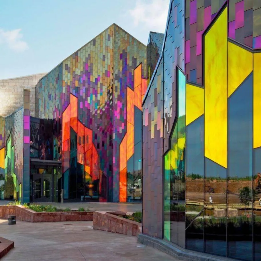 Hot sale colorful laminated glass stained colored tempered vidrio for decorative building door window floor