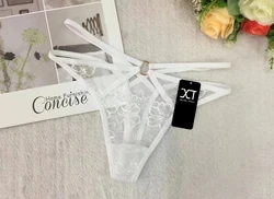 Wholesale thongs and g strings Lace flower lace ladies sexy underwear transparent women sexy string panties lace