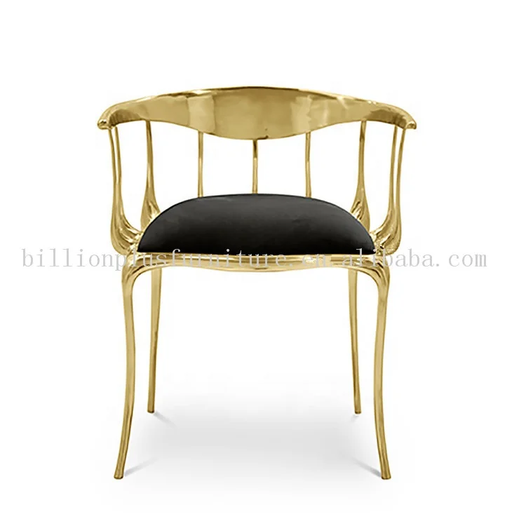 Роскошный латунный итальянский стул для макияжа, стул для книги, медный обеденный стул для спальни в скандинавском стиле