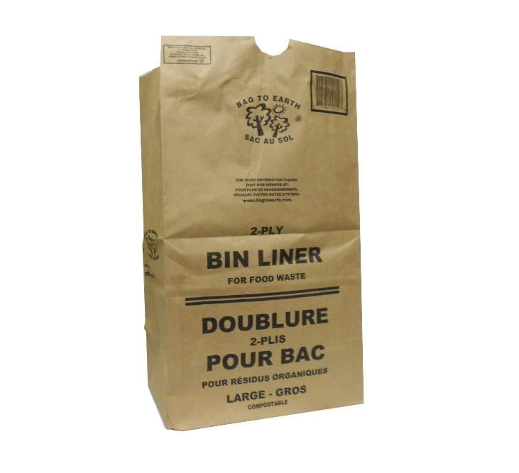 PLA degradable brown kraft paper bag kitchen food waste bags