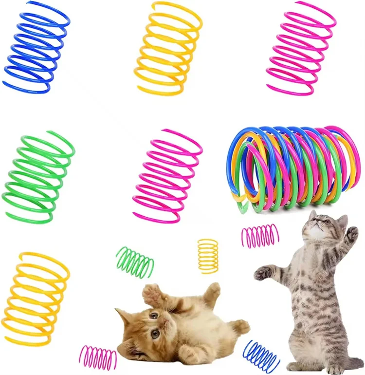 Hot Sale 2024 Plastic Magic Interactive Colorful Multicolor Kitten Coil Pet Action Durable Spiral Springs Cat Toy