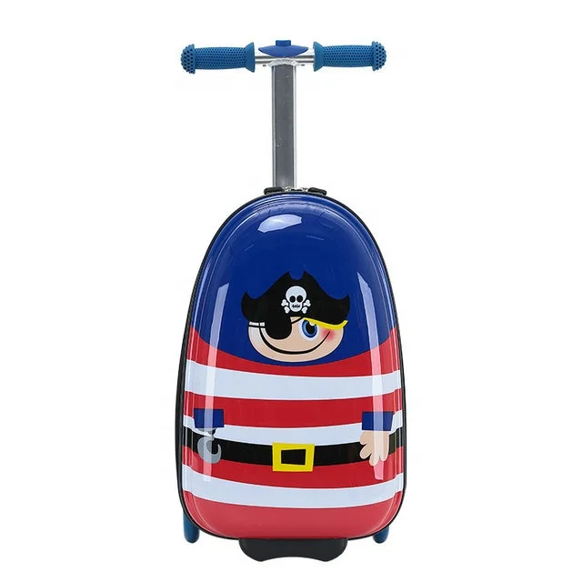 Animal Scooter Trolley Case Ride Suitcase Scooter Bag for Travel Trip for Kids Customized Logo Polyester Unisex ABS 16 Inch