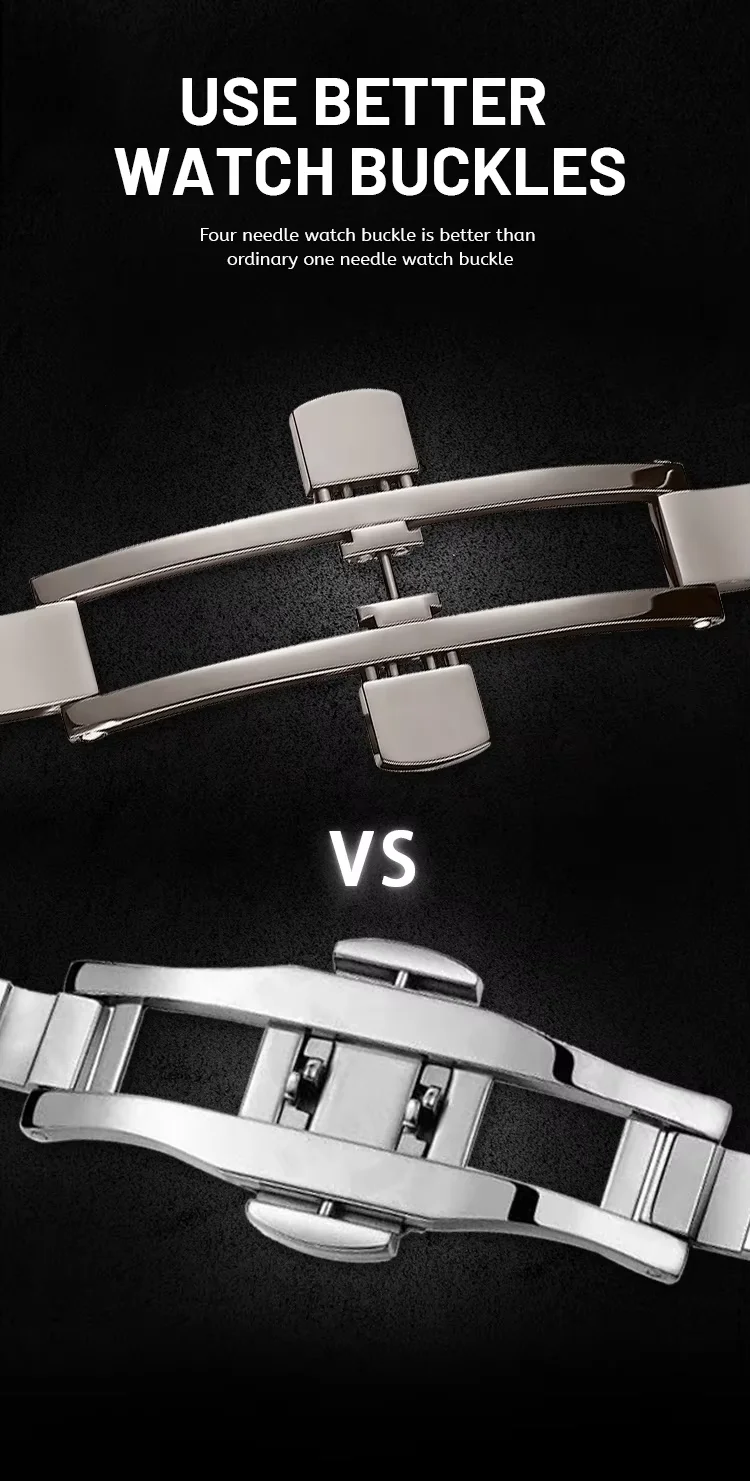 Hollow Out Mechanical Watches Japan 316L Stainless Steel OEM ODM logo Customize your name 42MM Gold Link Strap Wristwatch