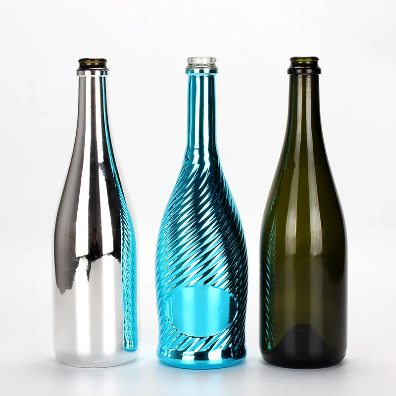 750ml Gold Electroplated Champagne Wine Glass Bottle Spirits Beer Bottles