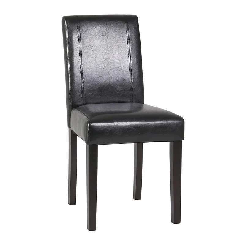 
Black PU Leather Dining Chairs With Solid Wooden Legs For Home & Commercial Restaurants 