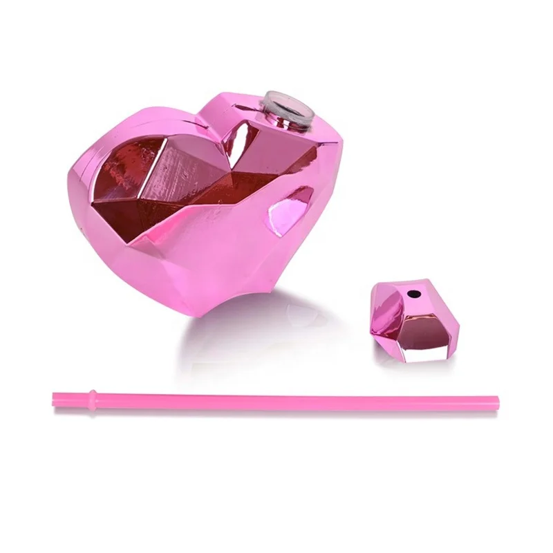 Plastic Water Cup Party Heart Shaped Cups with Straw
