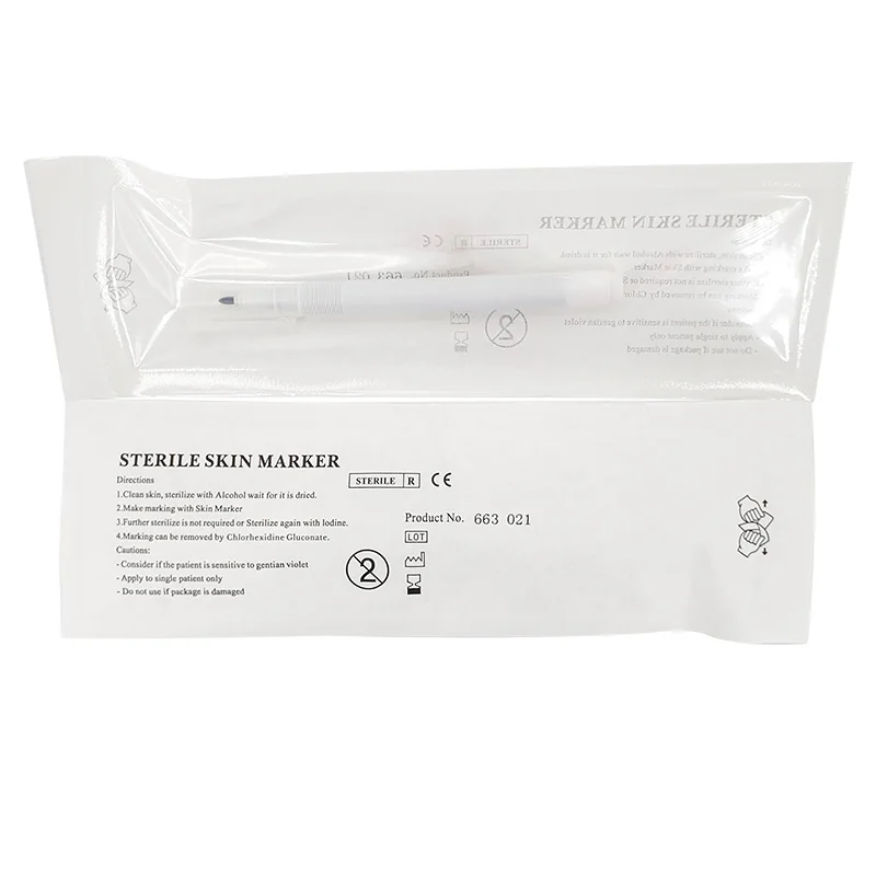 White Ink Medical Sterile Surgical Skin Marker Pen Invisible Uv Marker With Ruler