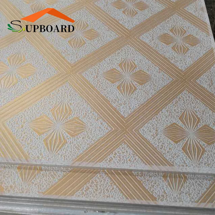 PVC Gypsum Ceiling Tiles Vinyl Coated Gypsum Panel