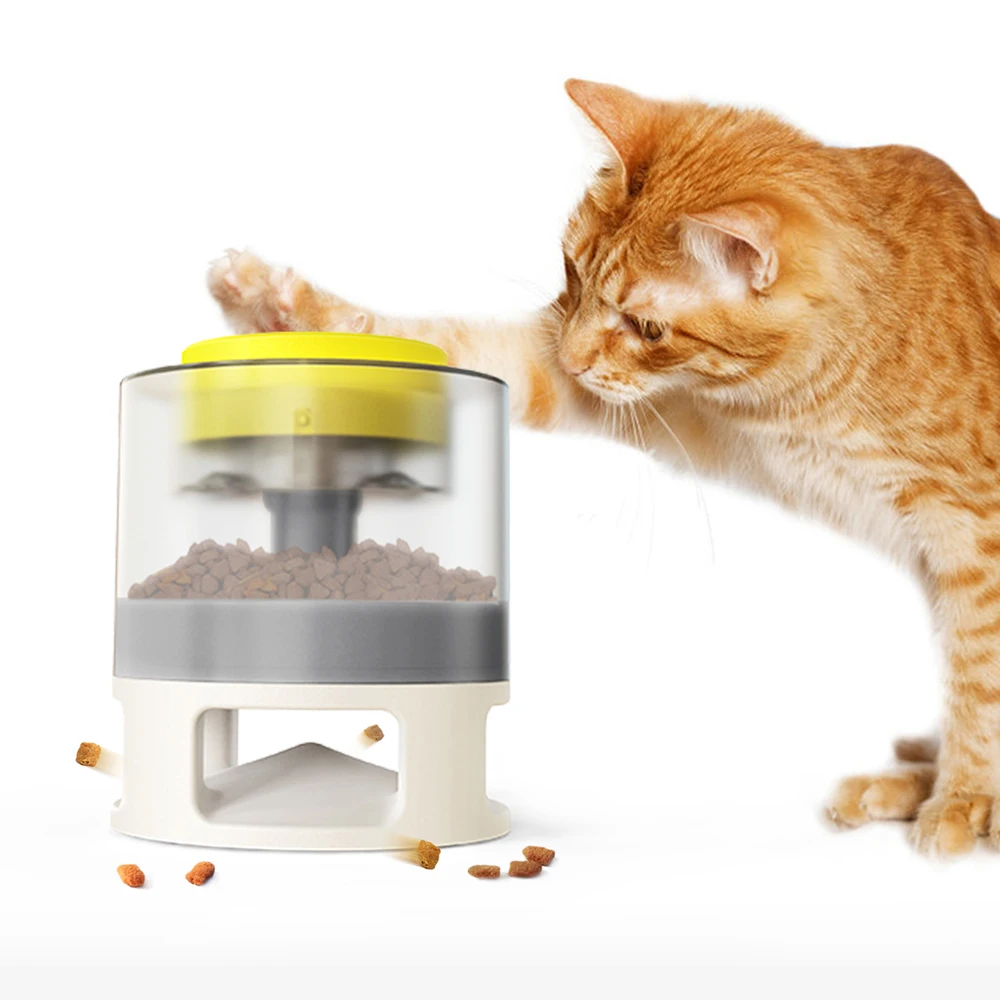 Pet Cat Dog Training Feeding Semi Automatic Feeder Bowl leaky feed bomb feed slowly
