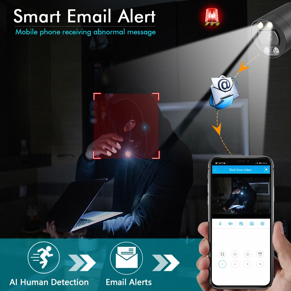 HFWVISION 4K Ip Camera Outdoor 8MP Poe Video Recorder Surveillance Camera Night vision Home Security Camera