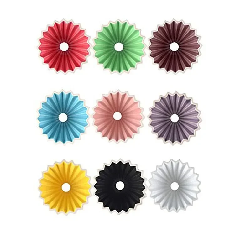 NEW Hand Brewed Coffee Filter Cup Cake Shaped Origami Filter Cup Set Drip Type Coffee Hand Brewed Pot Ceramic Filter1-2cup/3-4cu