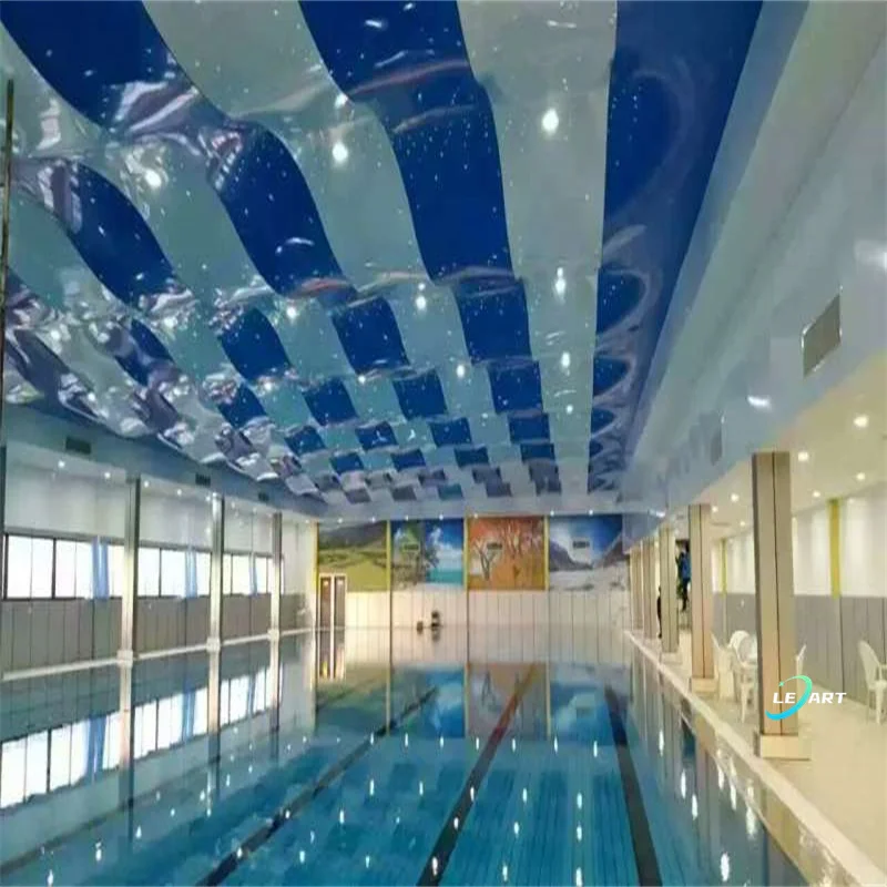 ПВХ подвесная потолочная плитка для крыши акустический натяжной потолок голубое небо подвесный бассейна