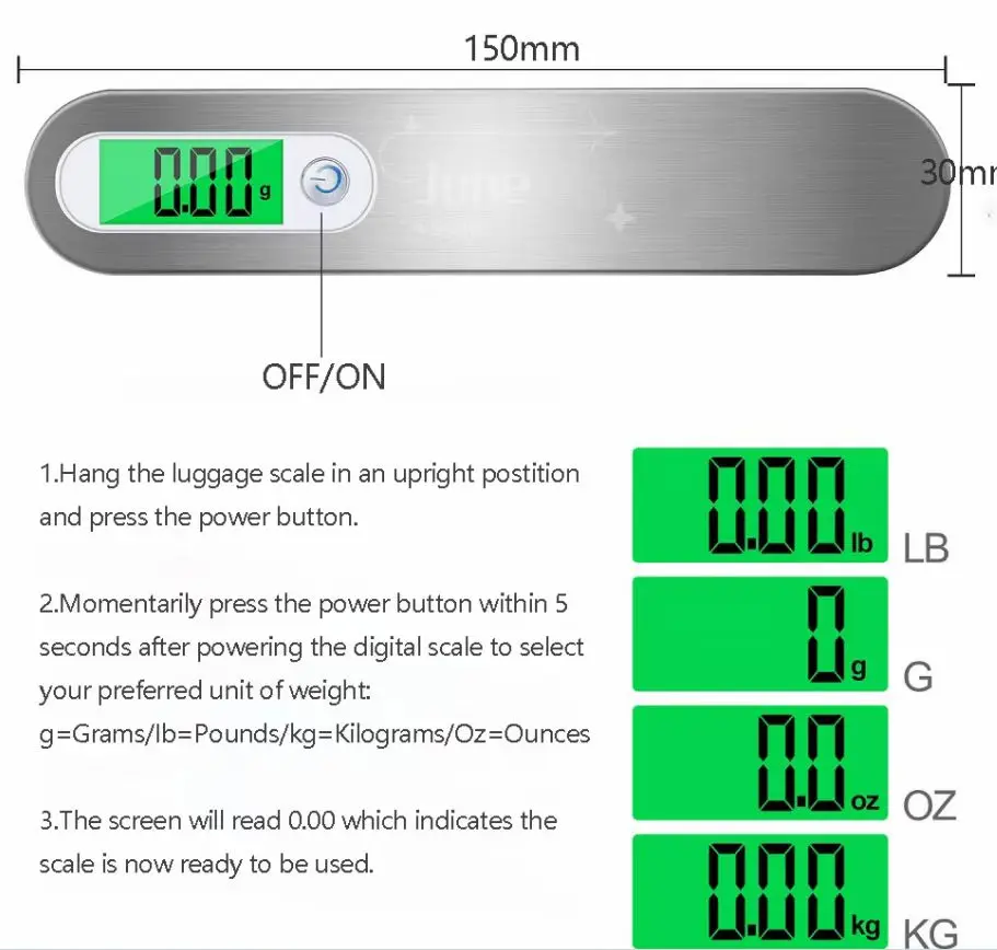 Changxie Wholesale New Arrival 50kg LCD Backlight Display Strap Travel Hand Stainless Travel Luggage Scale Digital