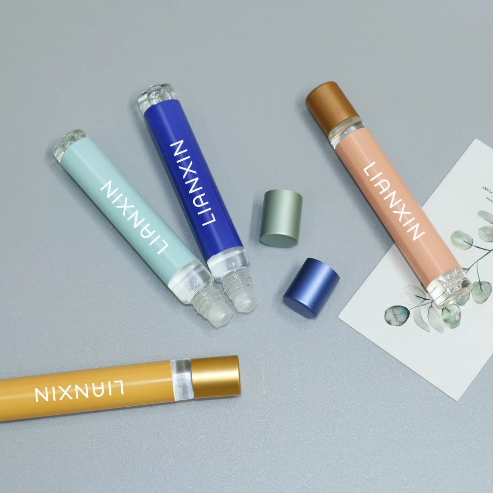 Custom Small Roll On Bottle With Plastic Ball  10 ml Perfume Roller Bottles 10ml Essential Oils